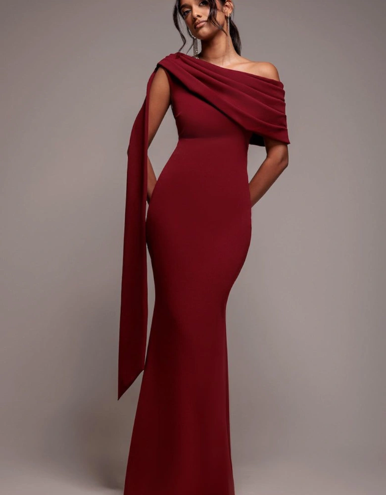 Sash One Shoulder Bardot Maxi Dress