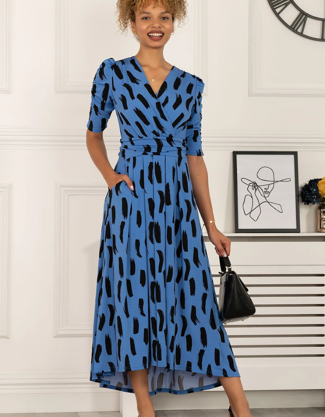 Quanna Stroke Print Jersey Maxi Dress, 2 of 1