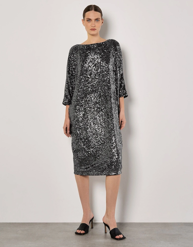 Sequin Cocoon Midi Dress