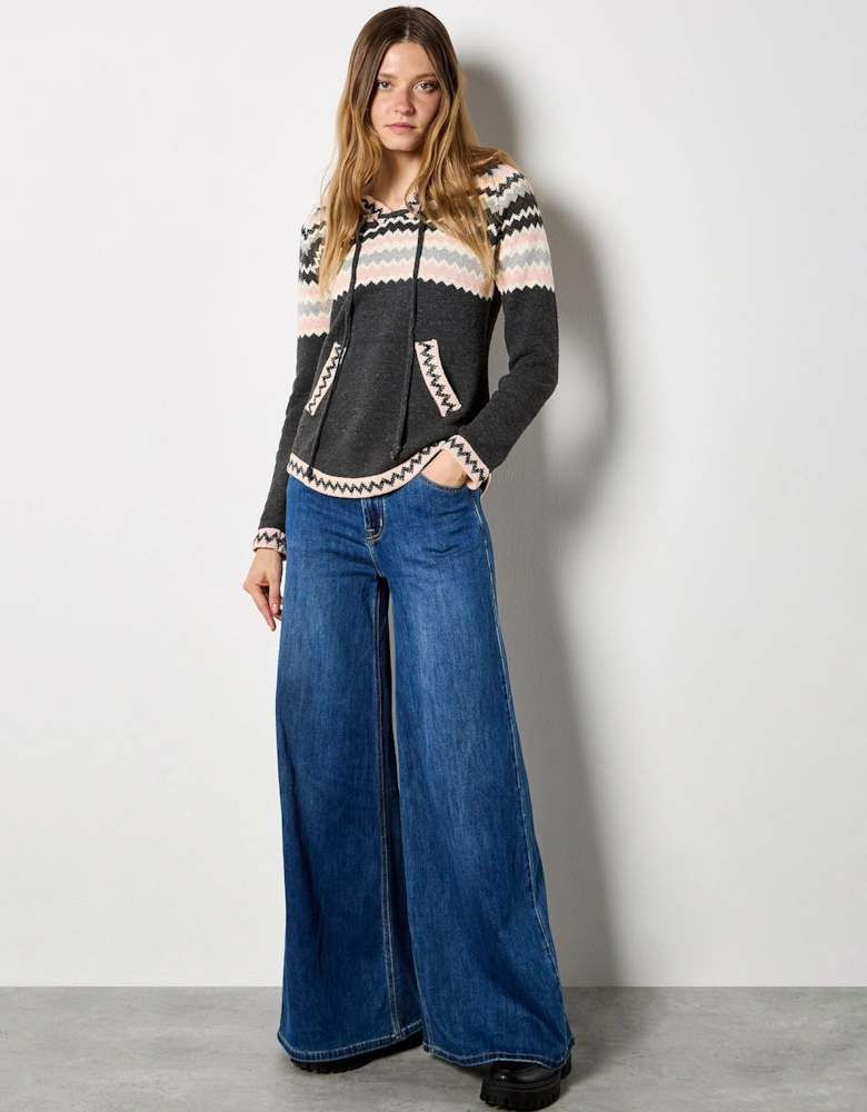 Chevron Sparkle Hooded Jumper