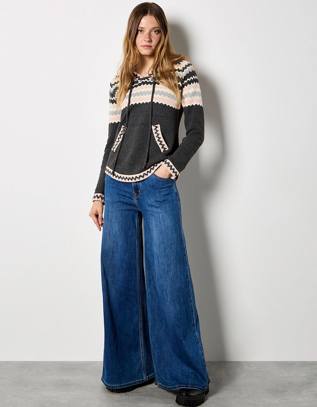 Chevron Sparkle Hooded Jumper, 2 of 1