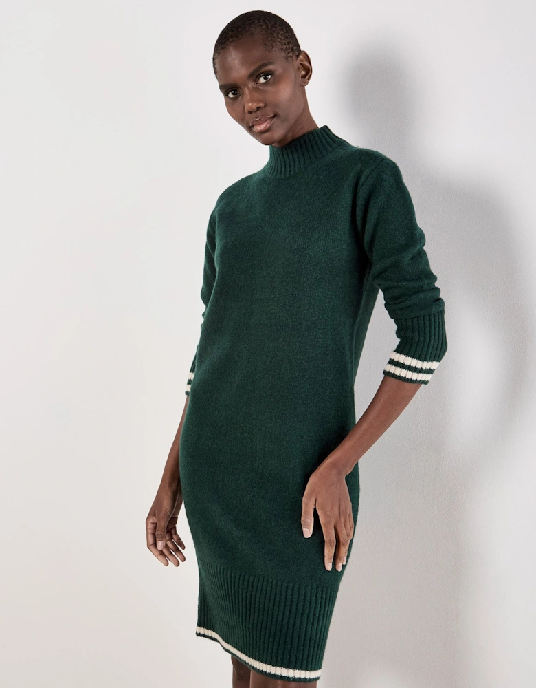 Tipped Knitted Jumper Midi Dress