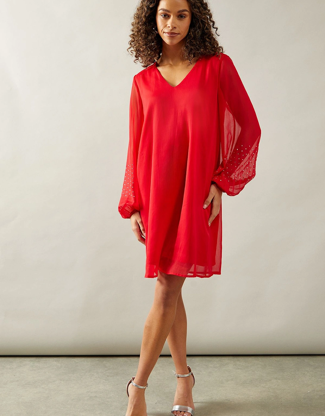 Occasion Hotfix Sleeve Shift Dress, 2 of 1