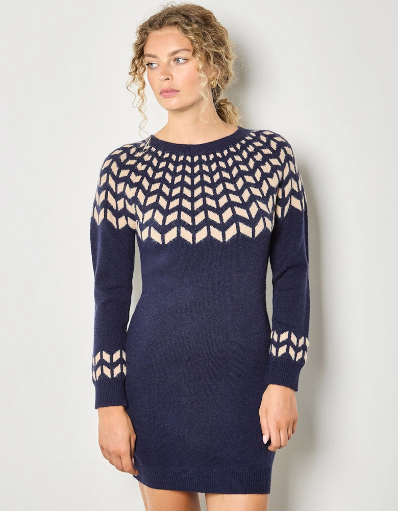 Chevron Knitted Mini Dress