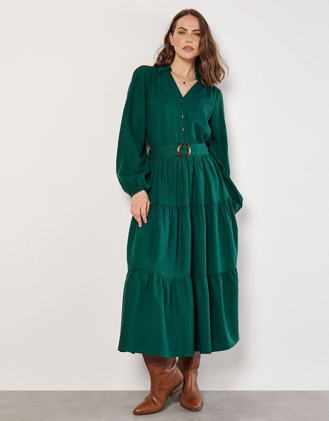 Belted Tiered Maxi Skirt, 2 of 1