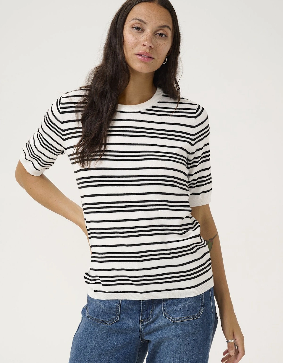 KAlizza Striped Short Sleeve Knit Top, 2 of 1