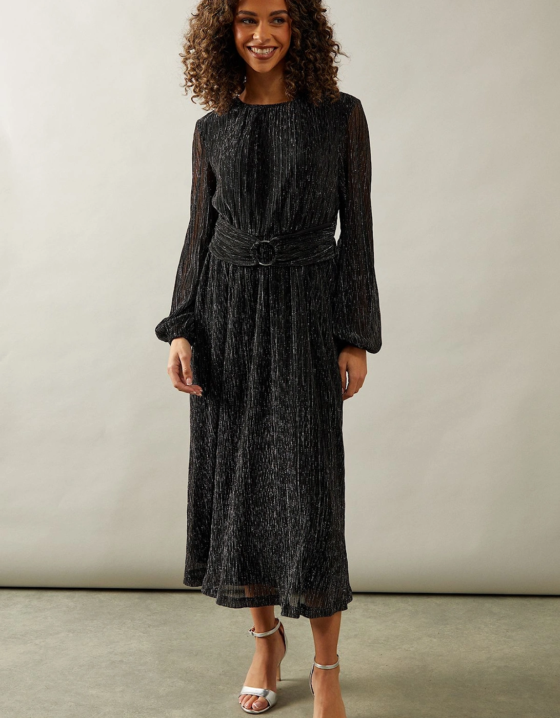 Occasion Plisse Ring Midi Dress, 2 of 1