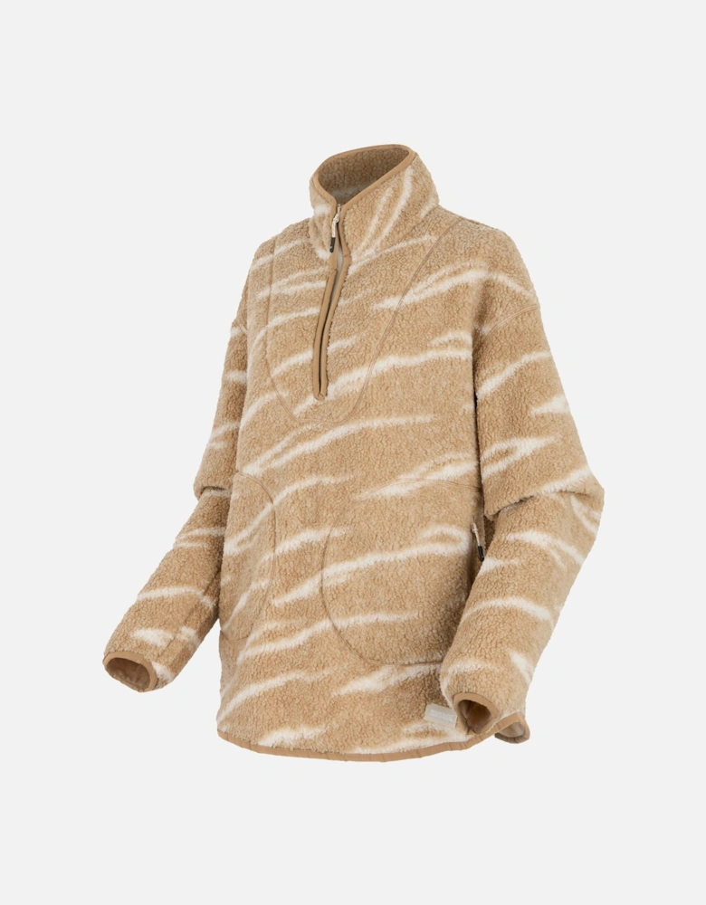 Womens/Ladies Frankie Abstract Borg Half Zip Fleece Jacket