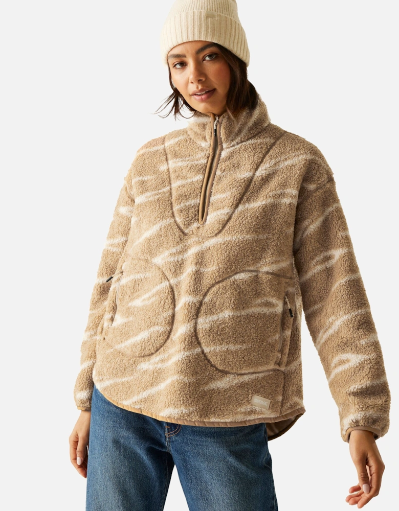 Womens/Ladies Frankie Abstract Borg Half Zip Fleece Jacket