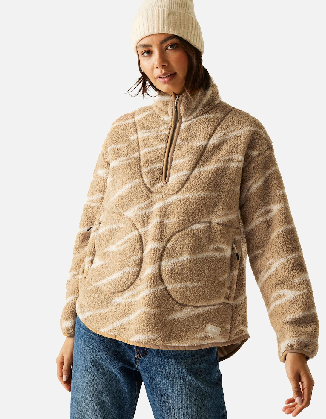 Womens/Ladies Frankie Abstract Borg Half Zip Fleece Jacket