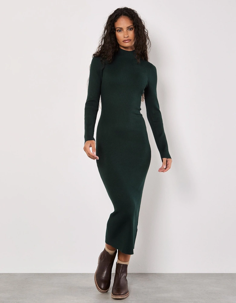 Ribbed Knit Midi Dress