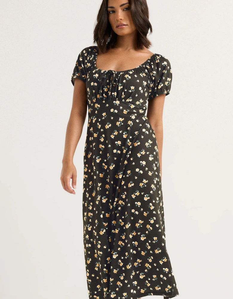 Petite Ditsy Tie Midaxi Dress