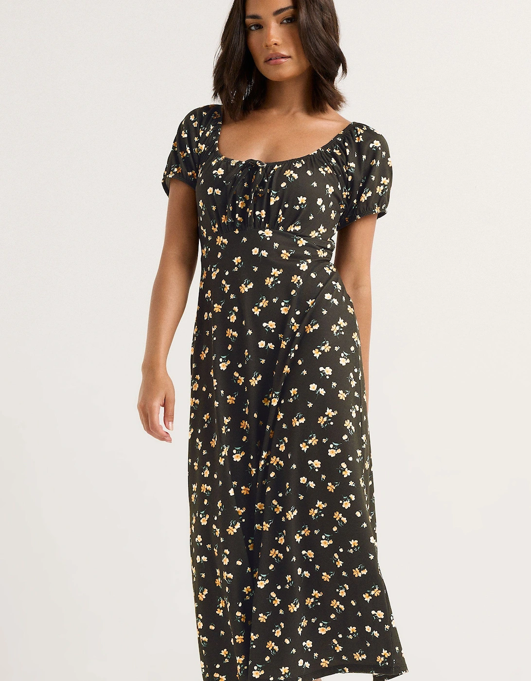 Petite Ditsy Tie Midaxi Dress, 2 of 1