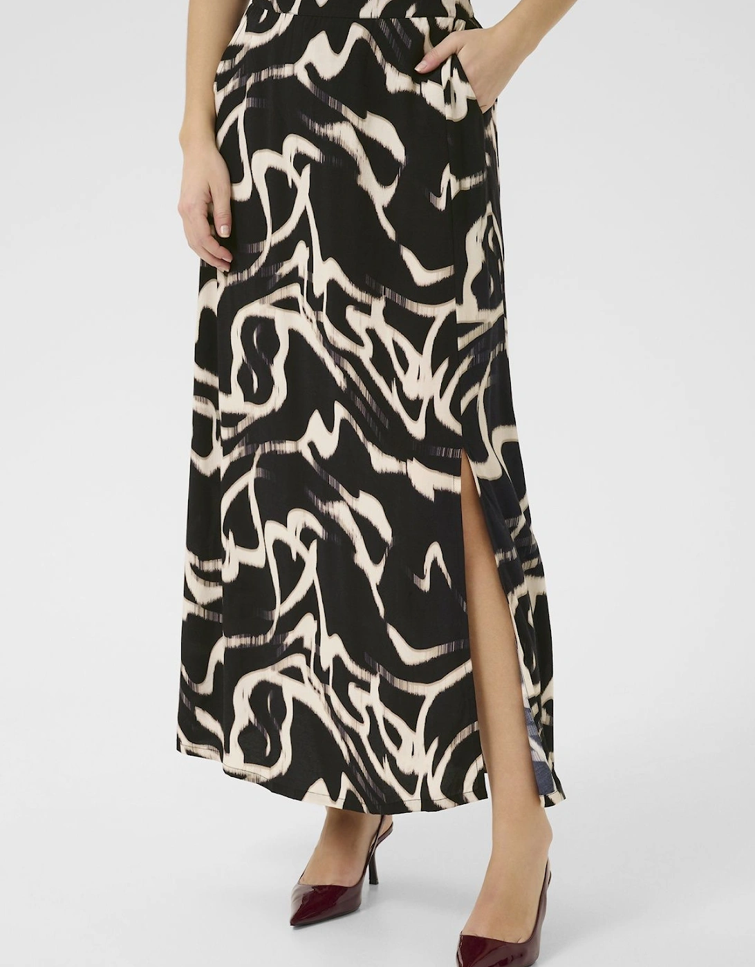 KAmartha A-Line Patterned Midi Skirt, 2 of 1
