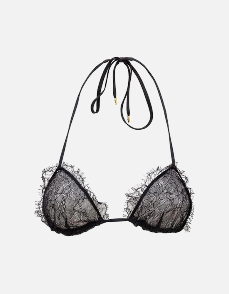 Lace Triangle Bra Adjustable Classic Model  - Black Underwear