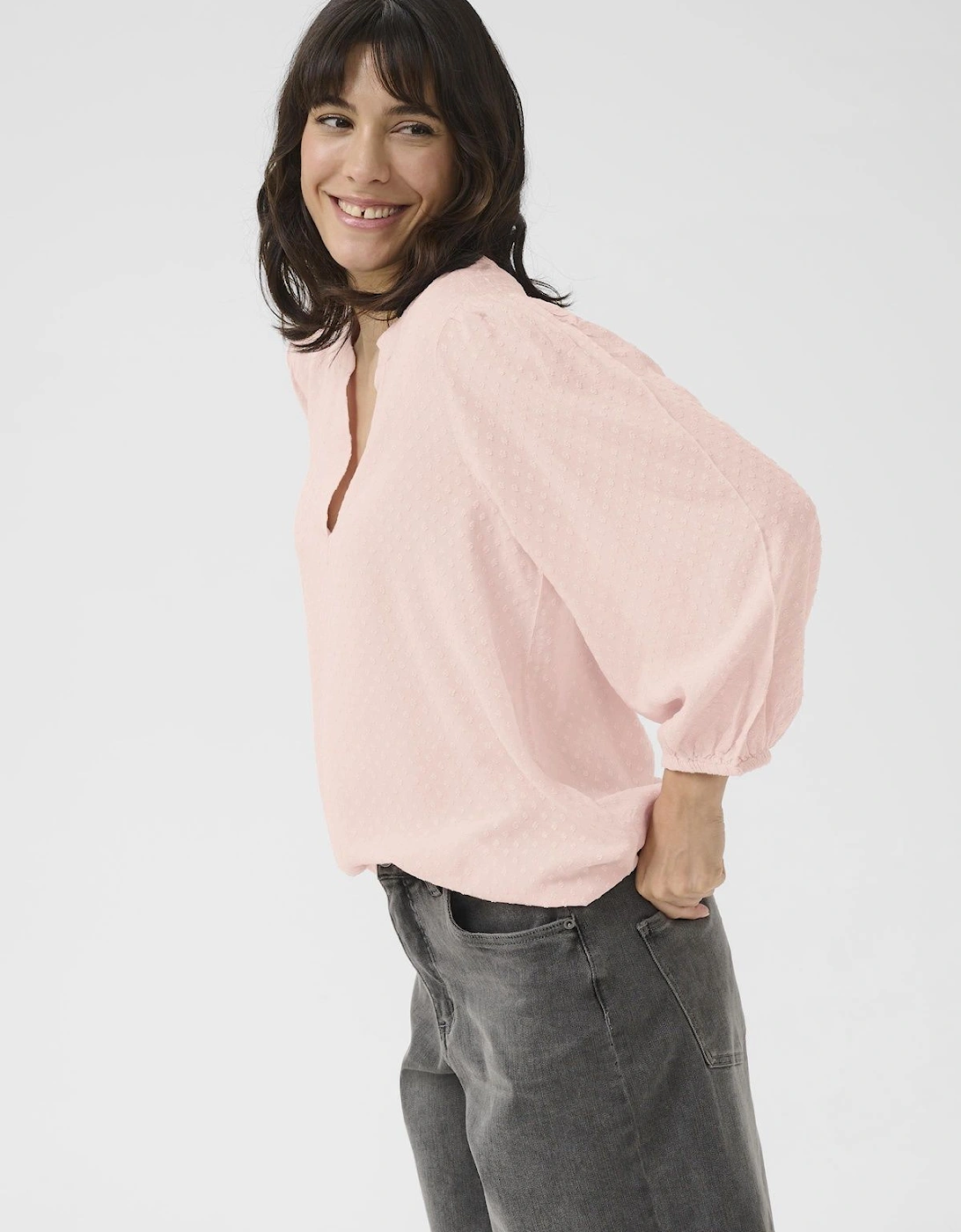KAannika 3/4 Sleeve V-Neck Blouse, 2 of 1
