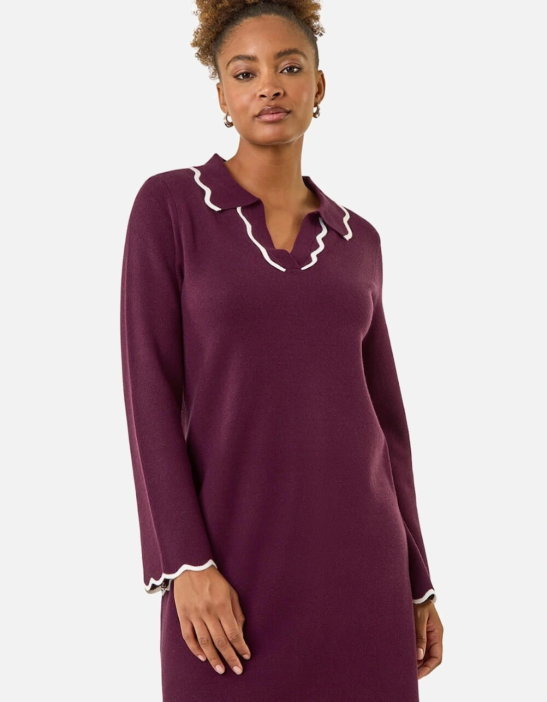 Scalloped Edge Knit Dress, 2 of 1