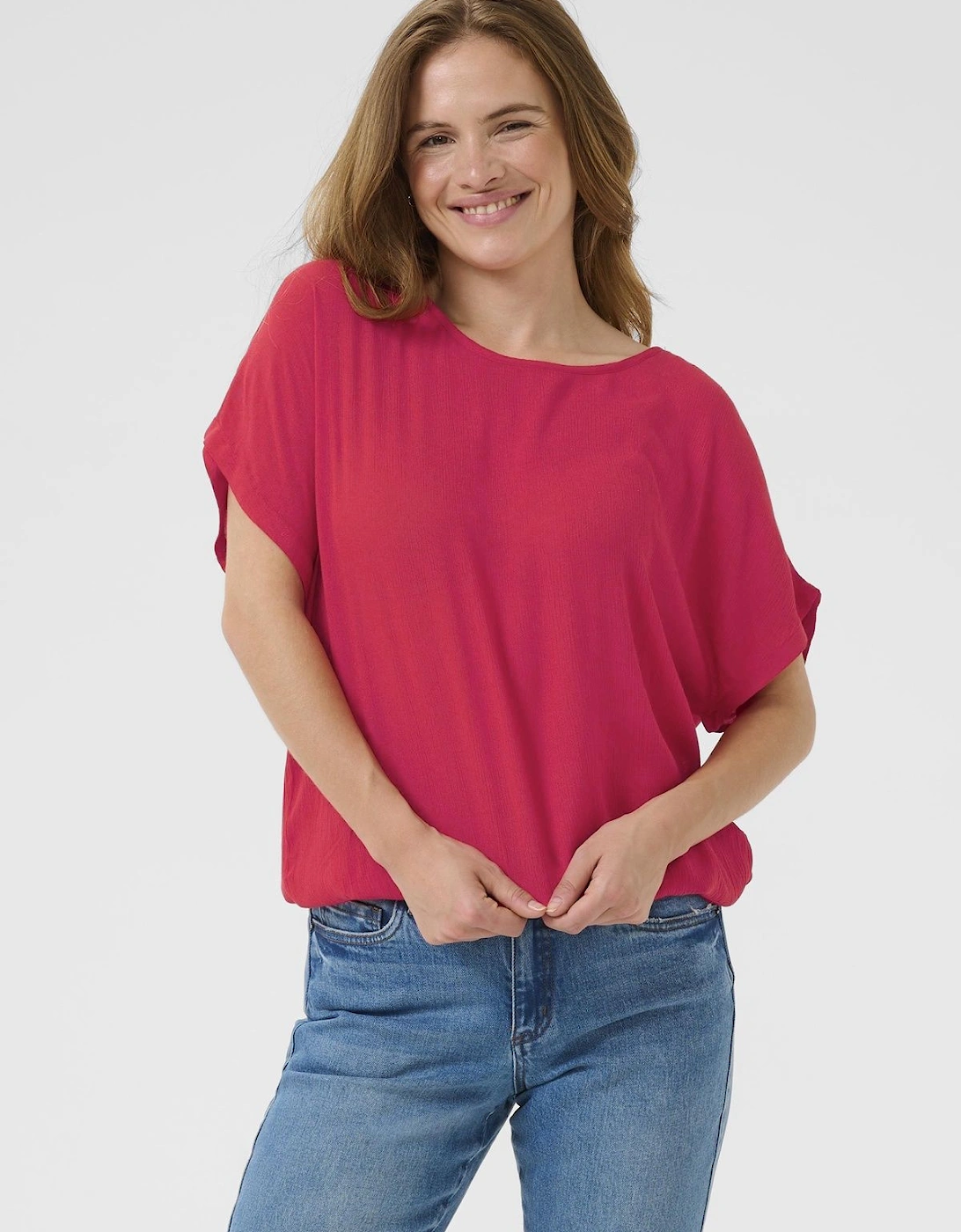 Amber Round Neck Short Sleeve Blouse, 2 of 1