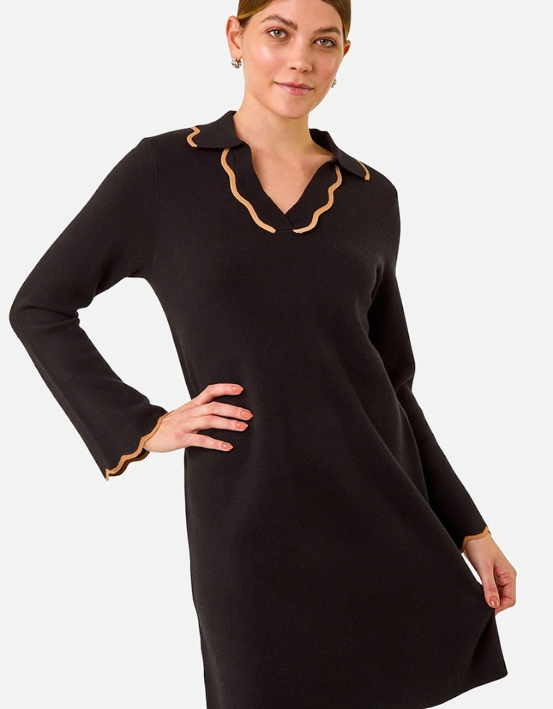 Scalloped Edge Knit Dress, 2 of 1
