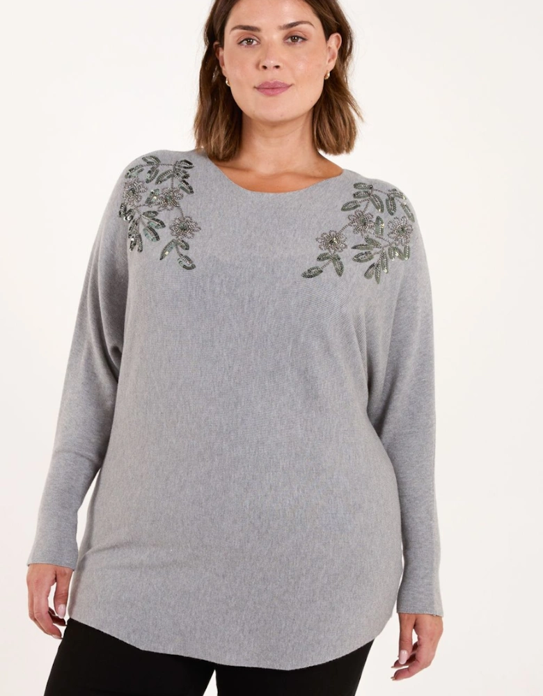 Curve Embellished Shoulder Jumper