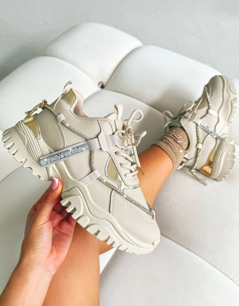Crystal Track Luxe Chunky Trainers