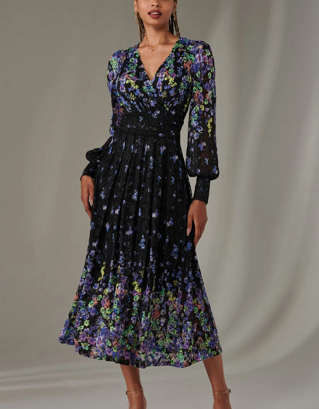 Dalia Symmetrical Print Lace Maxi Dress, 2 of 1