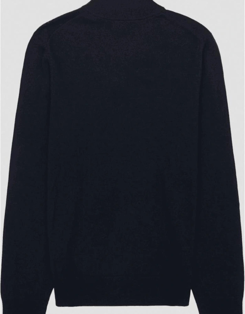 H-Hemarlo Wool Cashmere Navy Quarter Zip Knitwear