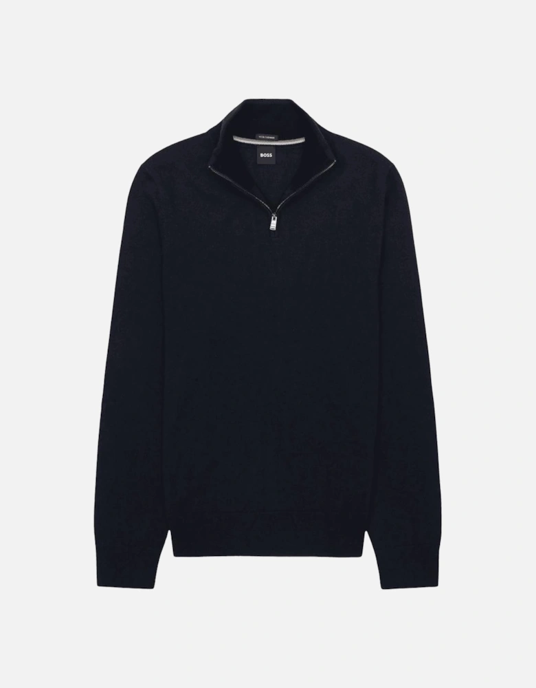 H-Hemarlo Wool Cashmere Navy Quarter Zip Knitwear