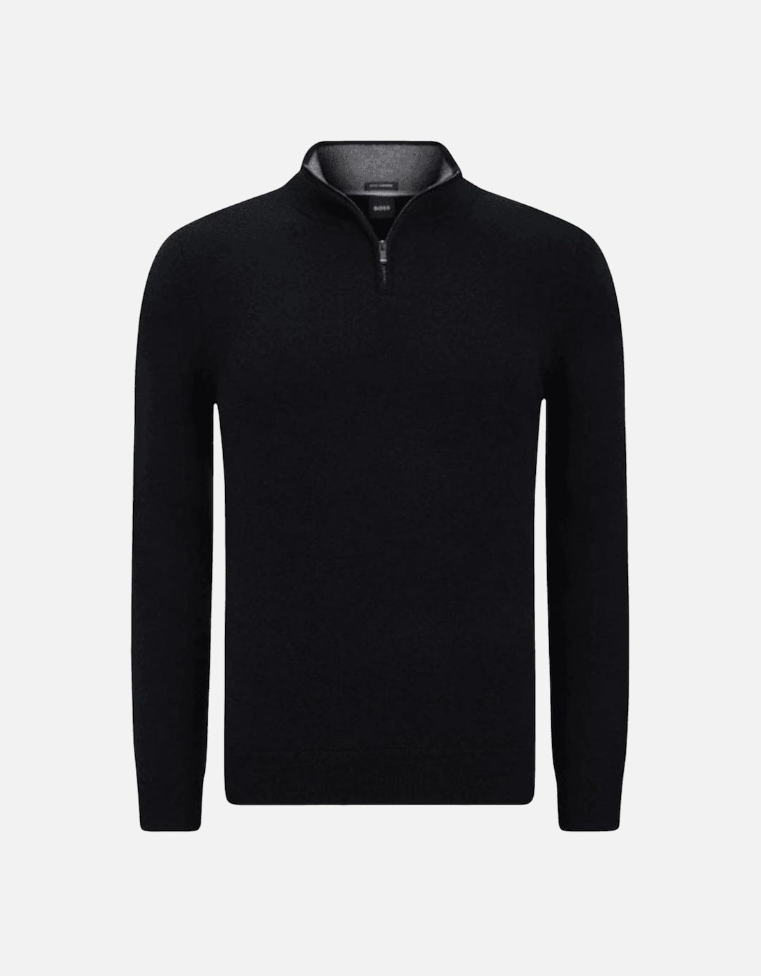 H-Hemarlo Wool Cashmere Black Quarter Zip Knitwear, 4 of 3
