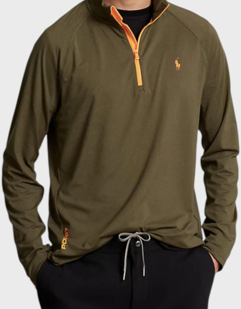 Performance Jersey Quarter-Zip Pullover Green