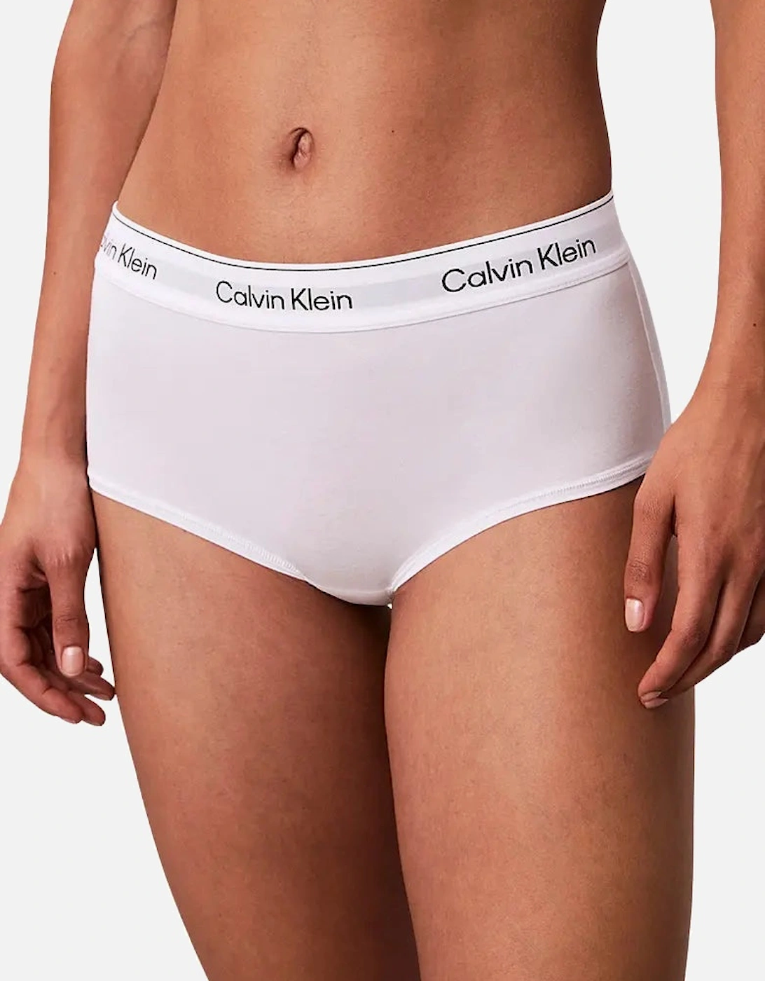 Icon Cotton Modal Boy Short, White, 6 of 5