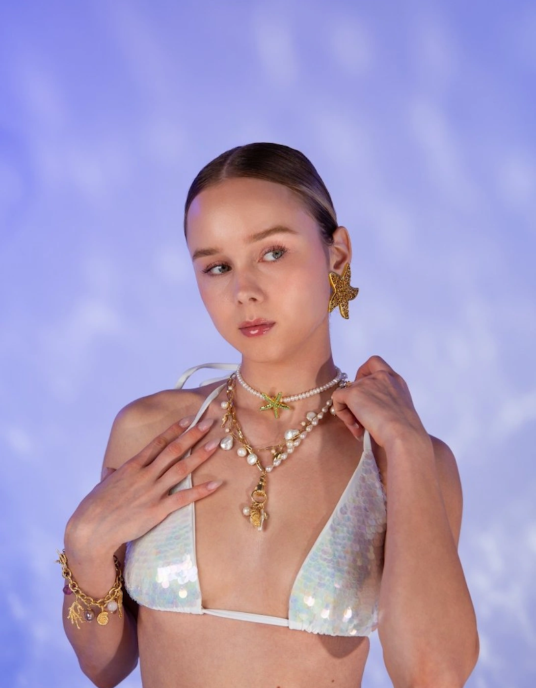 Sienna Sequin Embroidery Bikini Top - White, 3 of 2