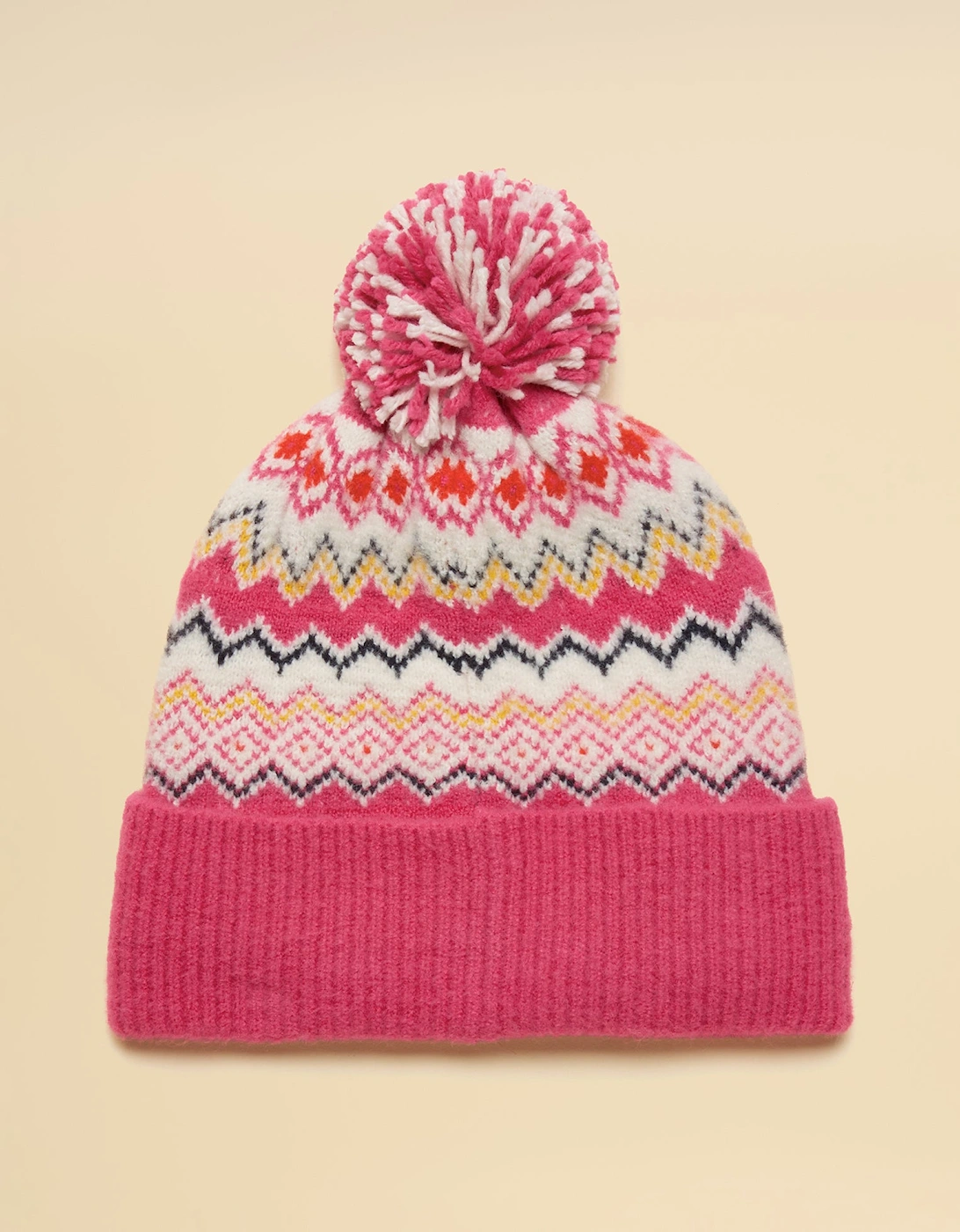 KARA BOBBLE Womens Beanie Hat Pink