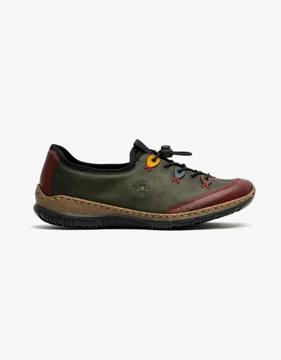 Women's Rieker N3271 Womens Slip-On Shoes Multi - Green - Size: 5
