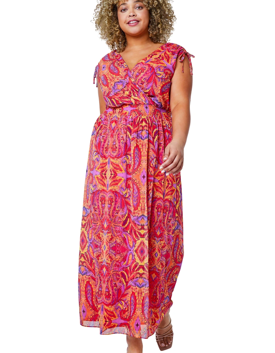 Curve Shirred Waist Chiffon Maxi Dress, 2 of 1