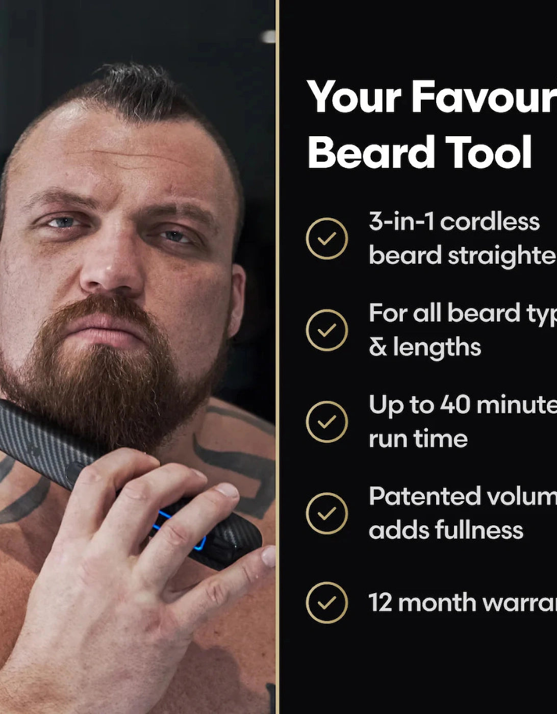 CARBON X | HEATED BEARD STRAIGHTENER BRUSH
