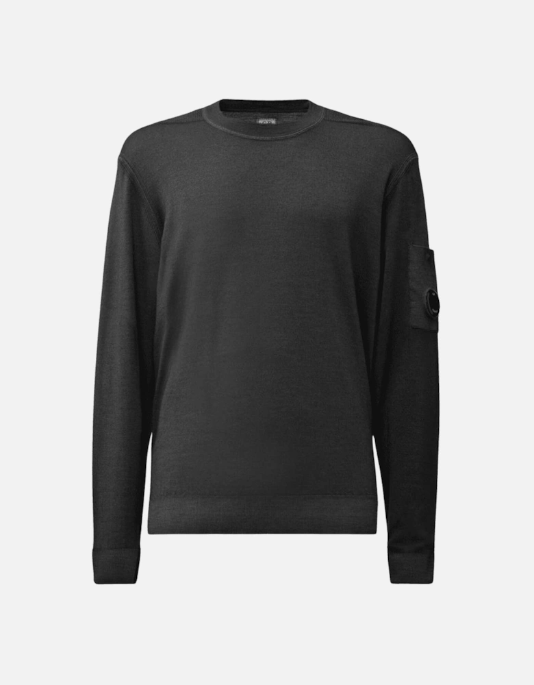 Merino Wool Lens Logo Gunmetal Grey Knitwear Sweater