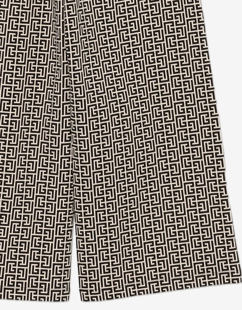 Girls Monogram Joggers in Black