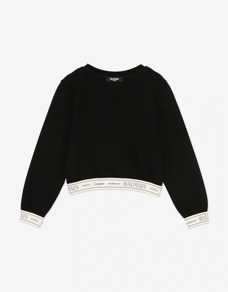 Girls Logo Band Sweatshirt in Black