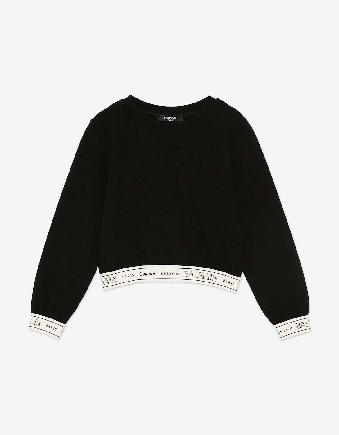 Balmain Girls Multi  Logo Band Sweatshirt  Black - Size 6 Years Kids