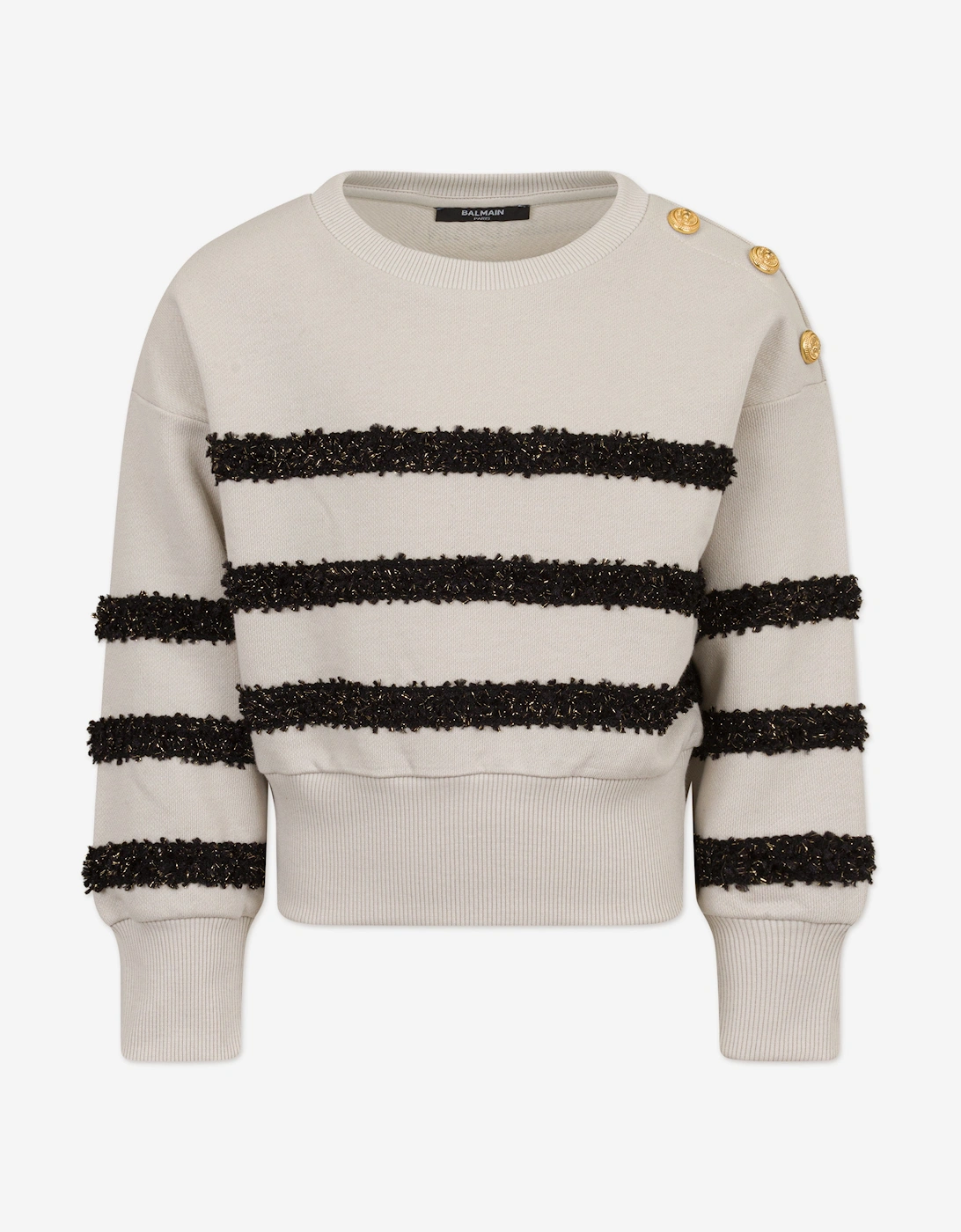 Girls Striped Sweatshirt in Beige, 5 of 4