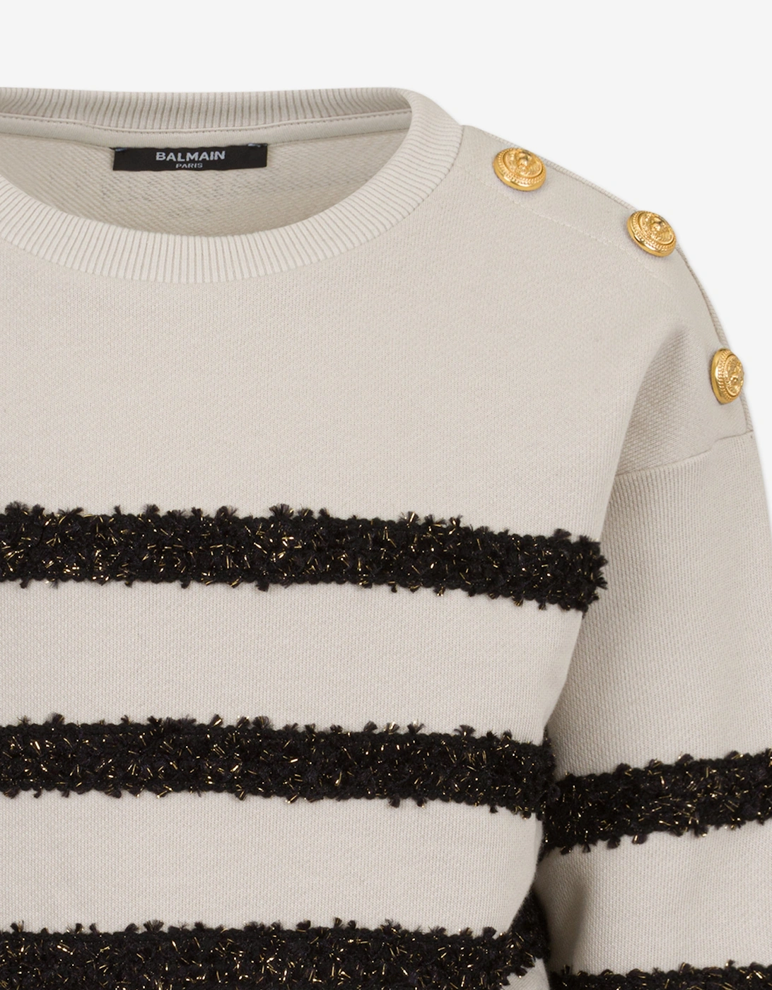 Girls Striped Sweatshirt in Beige