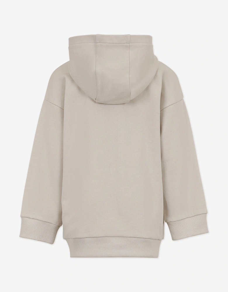 Boys Logo Zip Up Top in Beige