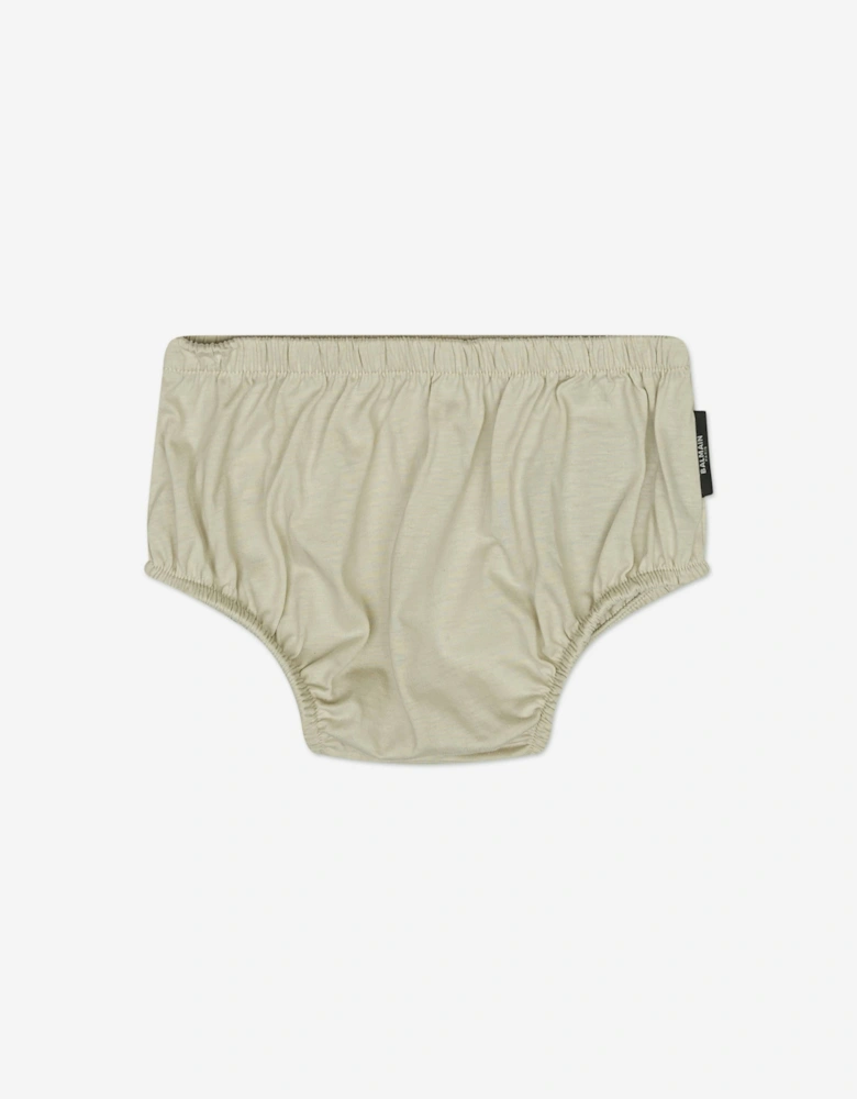 Baby Girls Ruffle Jersey Dress in Beige