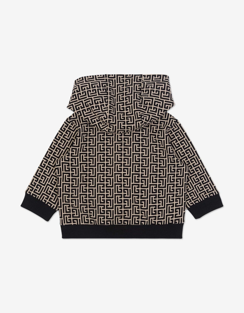 Baby Monogram Zip Up Top in Black