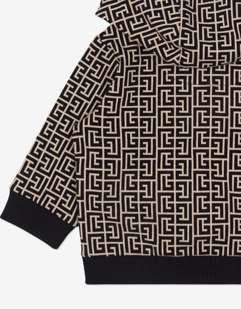 Baby Monogram Zip Up Top in Black