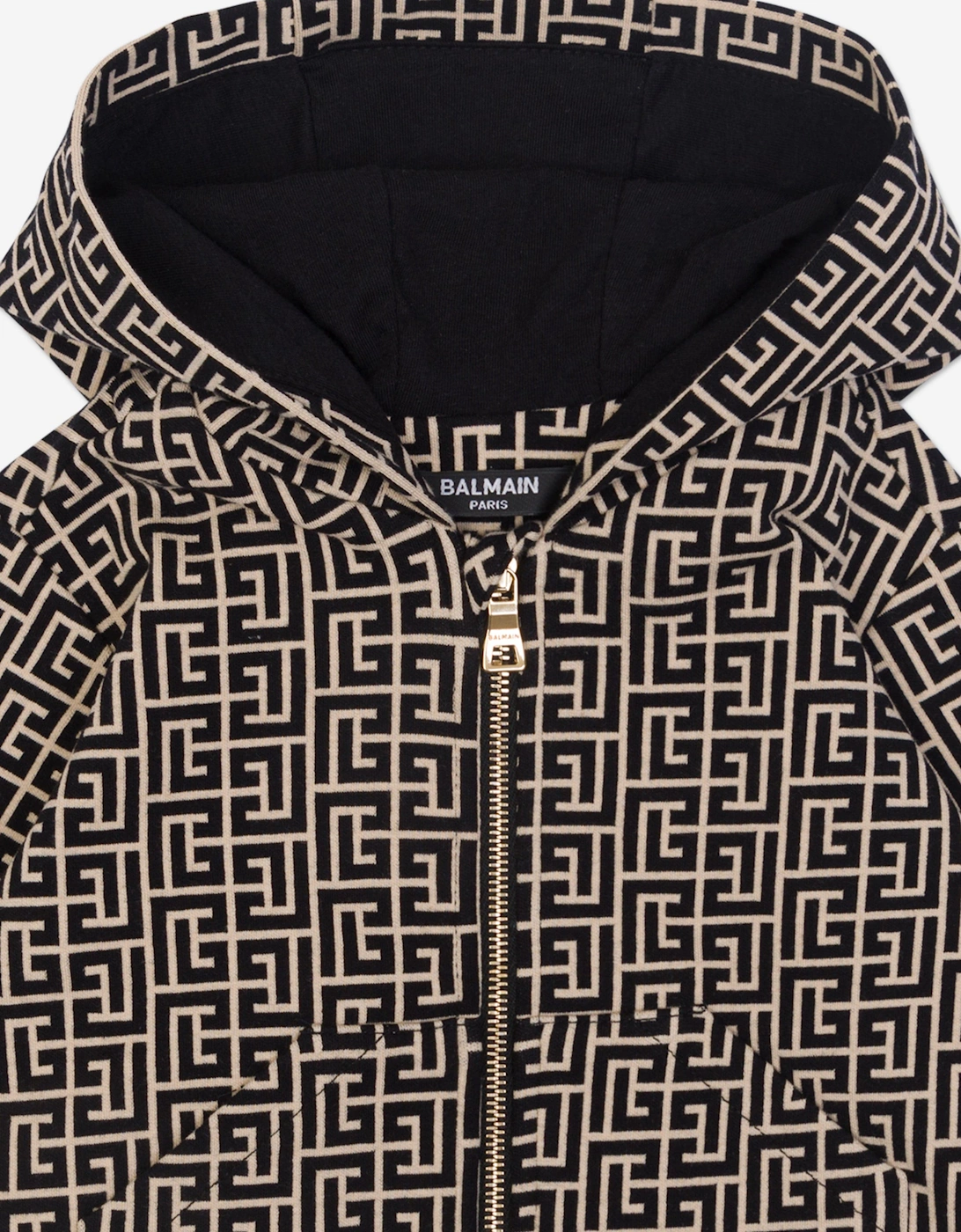 Baby Monogram Zip Up Top in Black