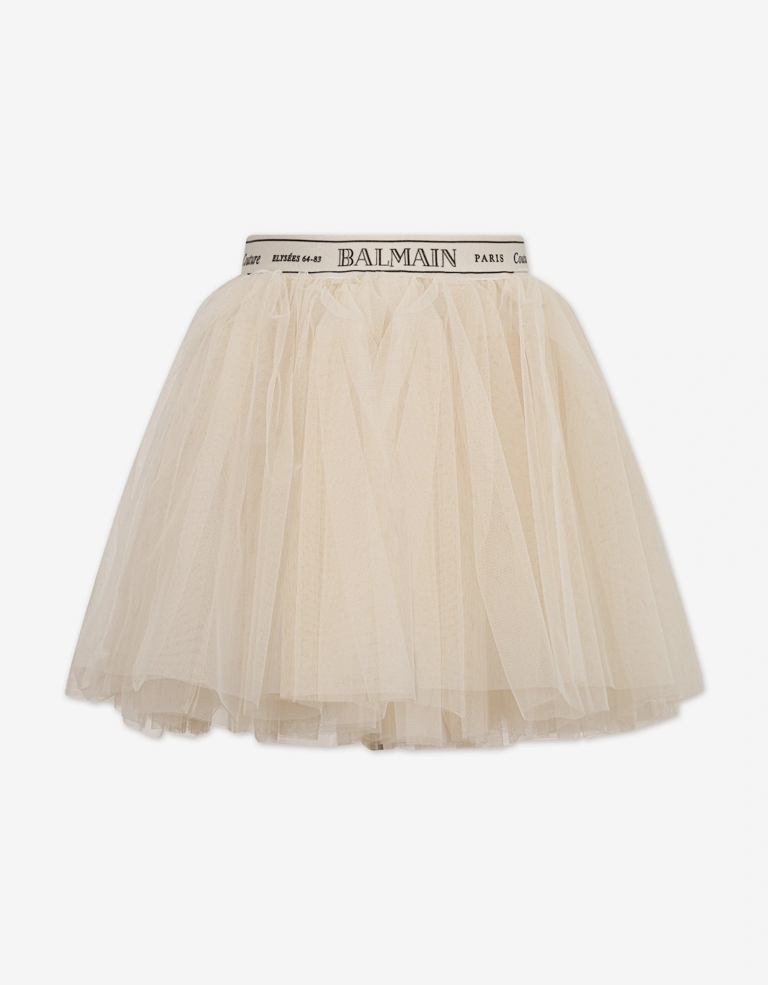 Girls Logo Waistband Tulle Skirt in Beige, 4 of 3