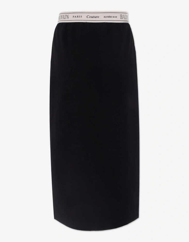 Girls Logo Waistband Skirt in Black