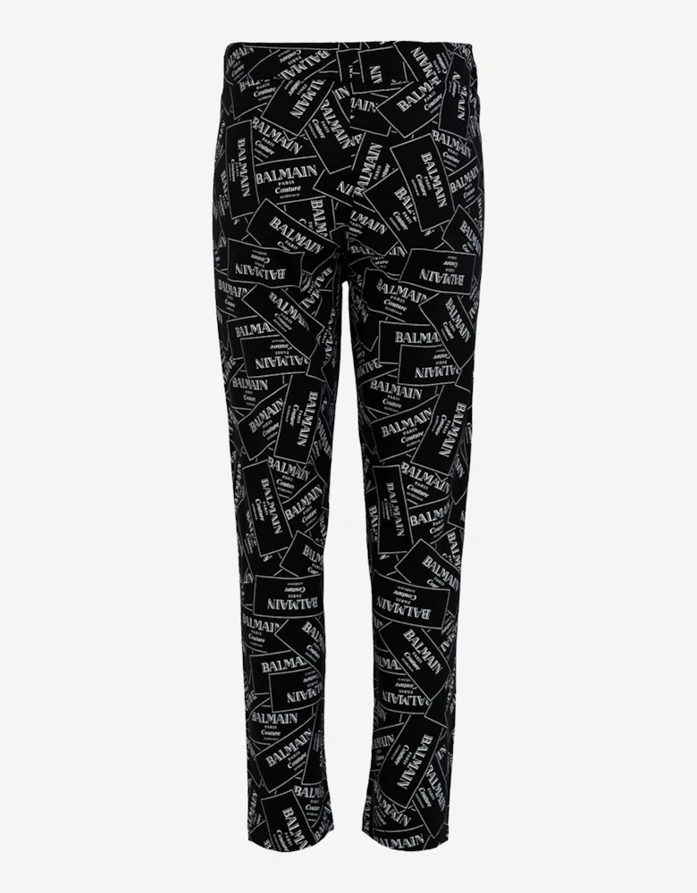 Girls Logo Print Leggings in Black